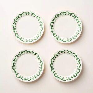 ♠️ 4pc Ceramic Dessert Plates Cream/Green - Kate Spade New York x Target